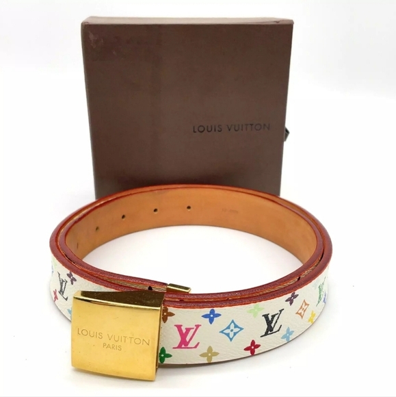 Auth Louis Vuitton Murakami Multicolor Ceinture Belt - Picture 1 of 9